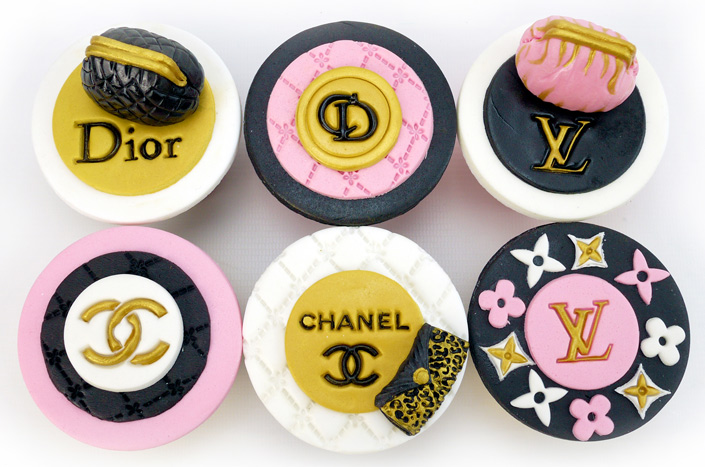 Gucci Chanel LV Designer Logo Pre-cut Edible Icing Cupcake or Cookie Toppers