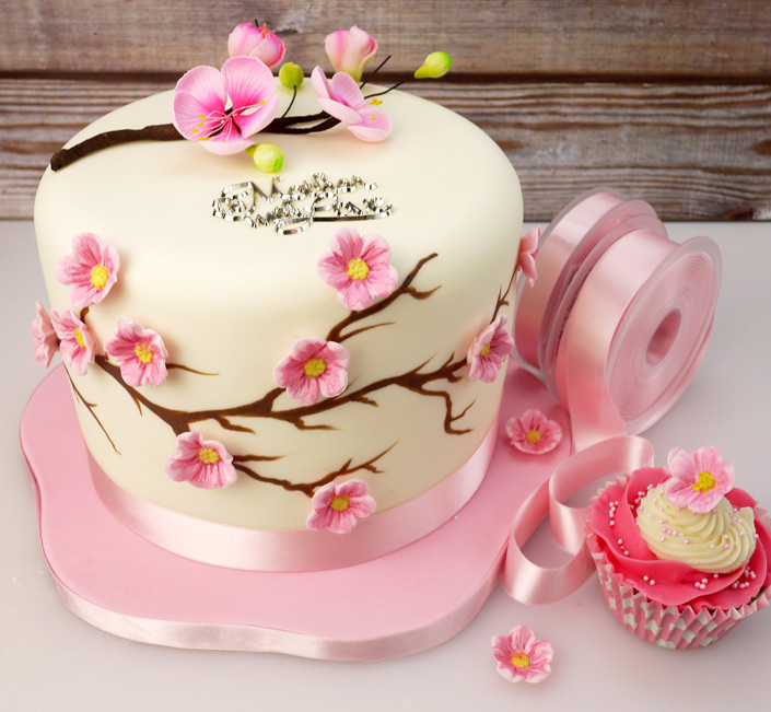 Cherry Blossom Cake Tutorial - Goodie Godmother