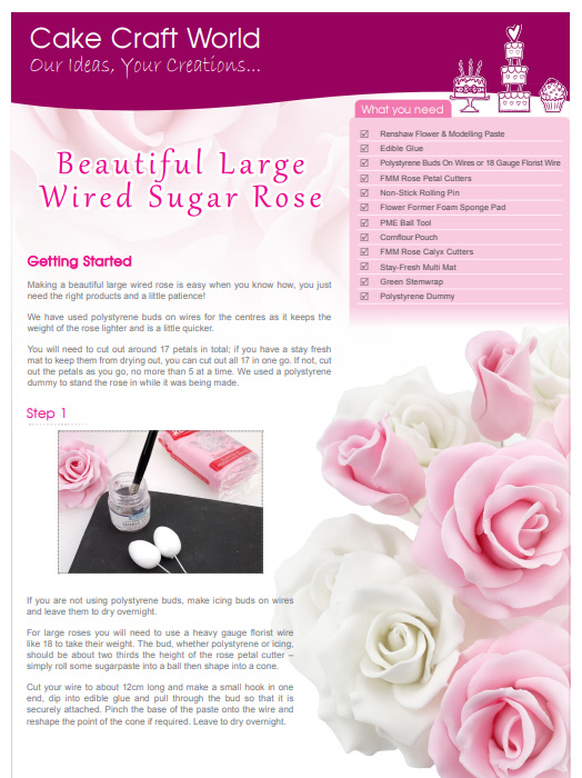 Beautiful Large Wired Sugar Rose